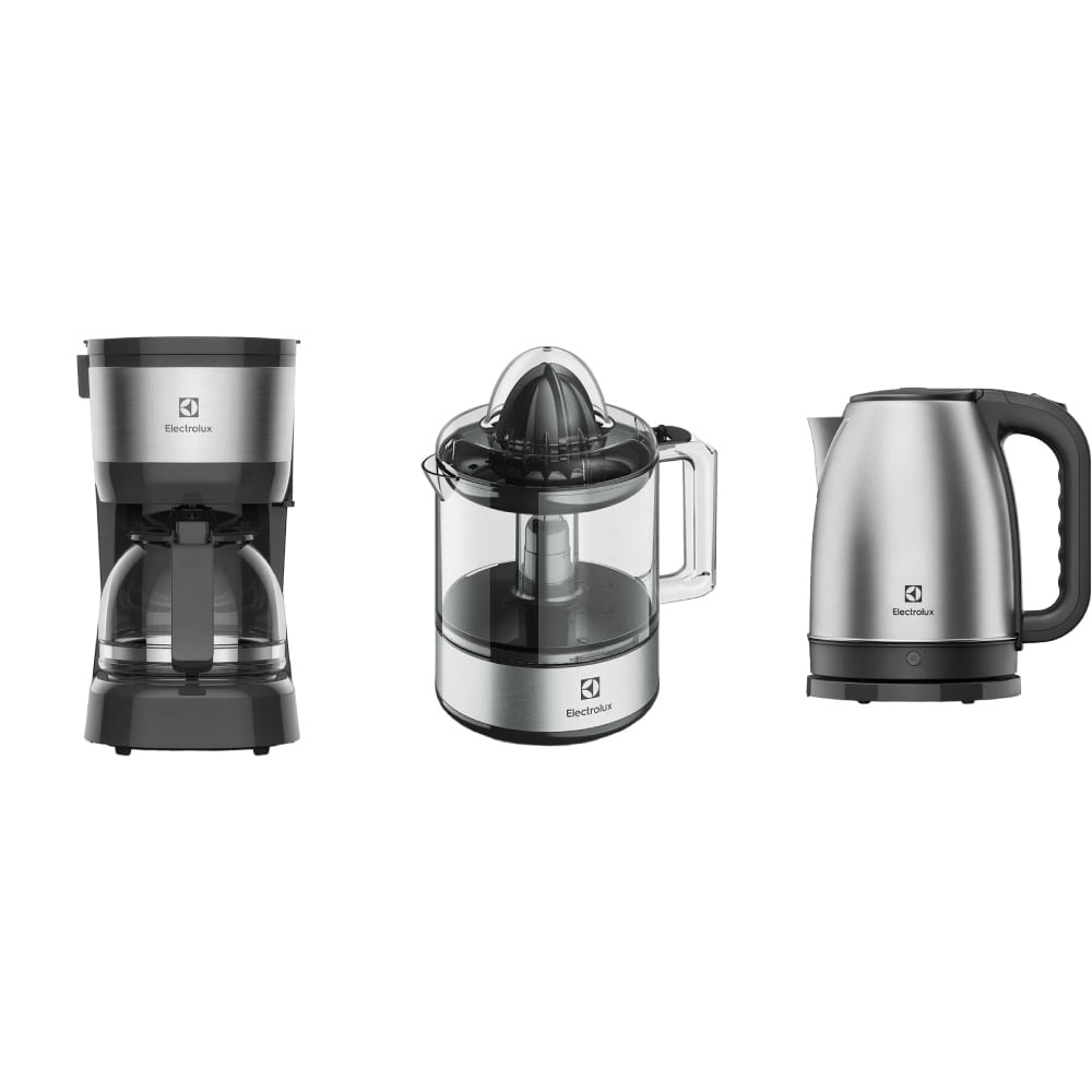 Combo: Cafetera 15 tazas automática ECM10 + Exprimidor de Naranja ECP10 + Hervidor Eléctrico1,8L EEK10 Electrolux